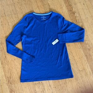 Talbots 100% Pima cotton long sleeve tee cobalt blue